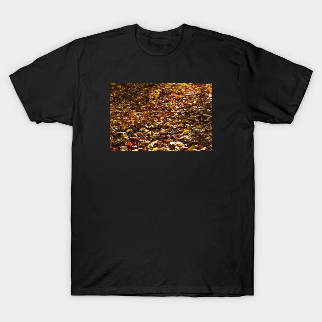 Autumn Leaves Fallen On To Forest Surface T-Shirt by textural